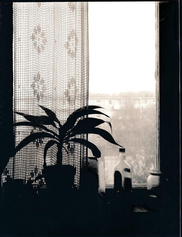 Kunstfoto. Vaade aknale, millest avaneb vaade paneelmajale.