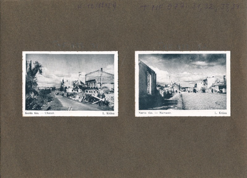 Sõjapurustused Tartus Kalda tänaval 1944a.