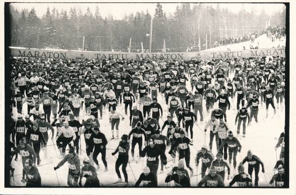 Klubi Tartu Maraton. 20. Tartu Maraton. Kääriku, 12.02.1984. Foto Marju Toom.