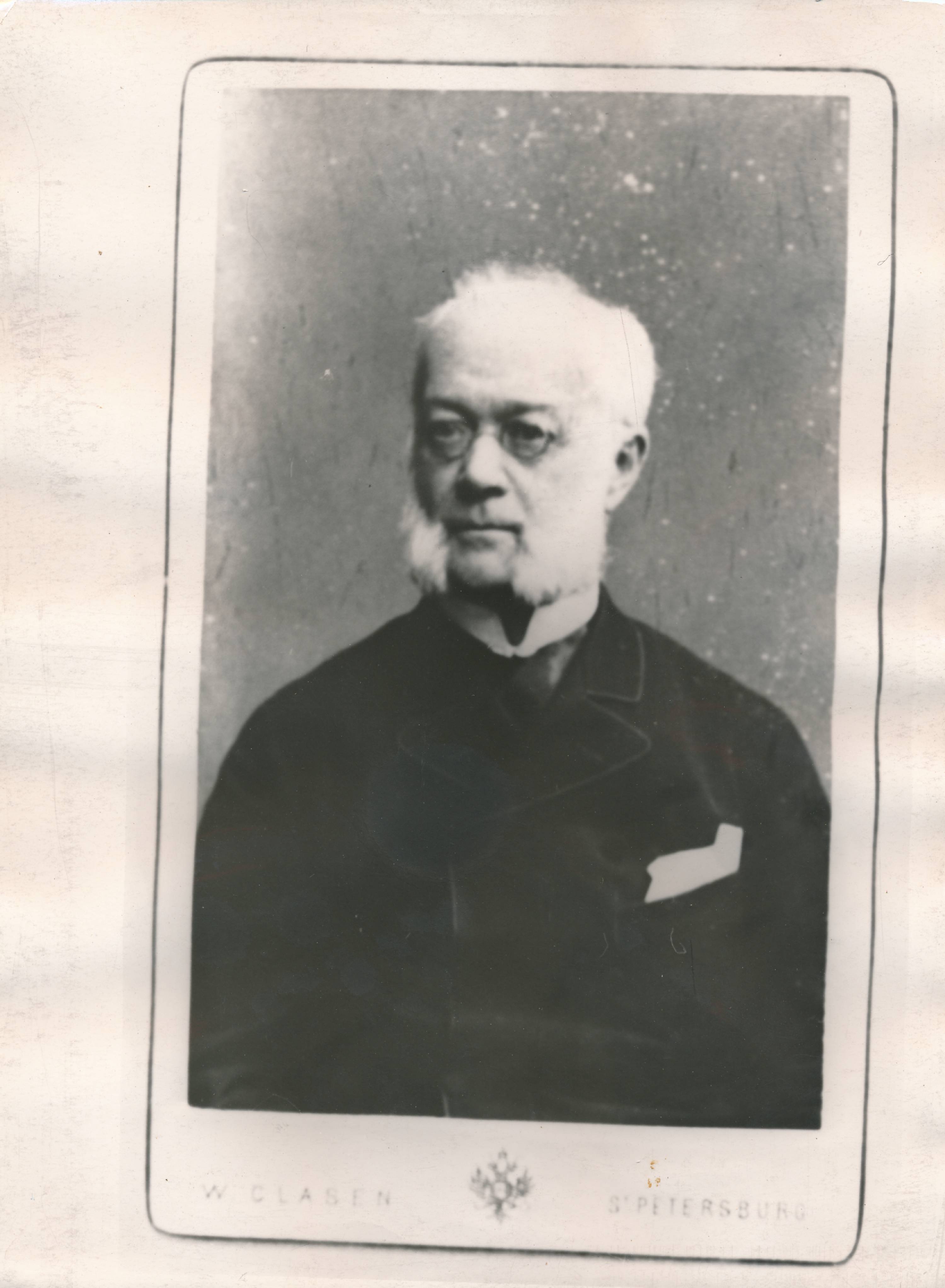 Portreefoto. Peterburi TA akadeemik Leopold von Schrenck (1826–1894). 19. sajand.