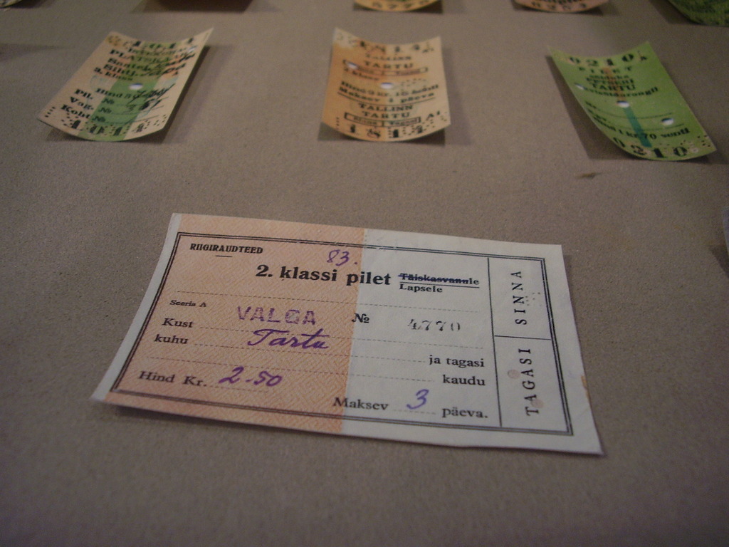 Näitus "Kui rong tuli...", rongipilet (u 1932). Tartu, 2006.