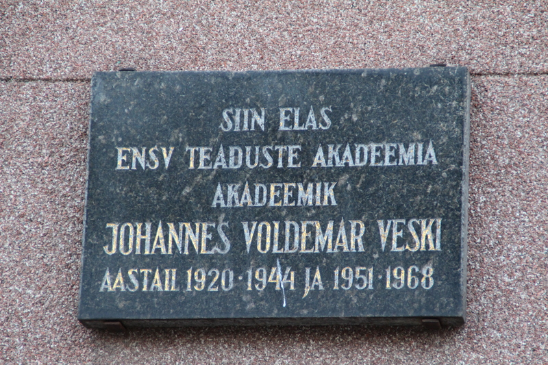 Mälestustahvel (Vabriku 5): Johannes Voldemar Veski. Tartu, 2019.