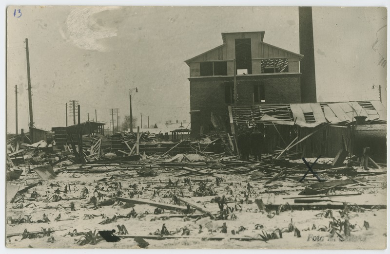 "Heliose" vabriku rusud peale plahvatust ja põlemist, 1927, foto: E. Selleke