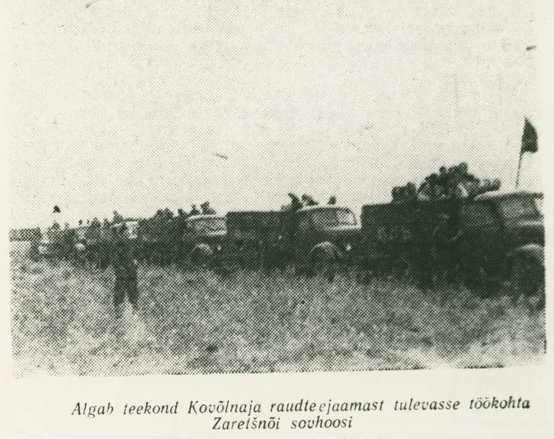 TPI tudengid teel tulevasse töökohta Zaretšnõi sovhoosi, 1956.a.
