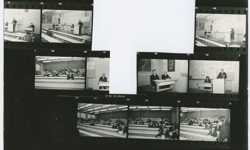 Maila Hannus TPI sanitaartehnika kateedrist väitekirja kaitsmas, 3.dets. 1976.a.