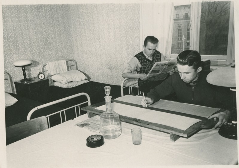 TPI ühiselamu tuba, meestudengid, 1950.-ndad a.