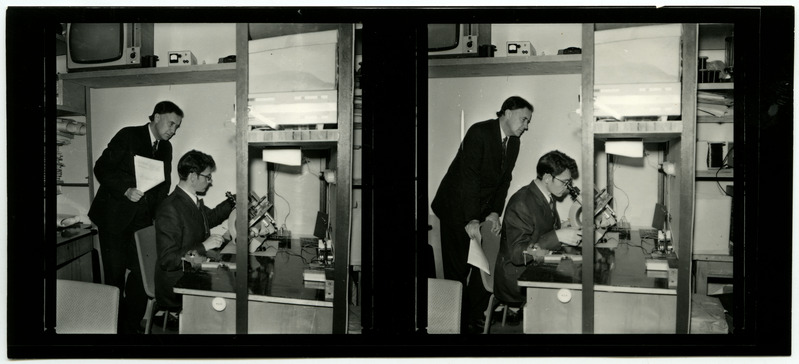 TPI dotsendid Gunnar Väljamäe ja Johan Tilk automaatika kateedris, 13.sept. 1977.a.