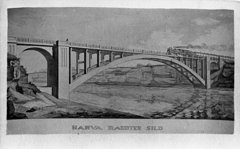 "Narva raudtee sild", Tallinna Tehnikumi lõpetaja A. Kensafi diplomitöö, joonis 1930.a.