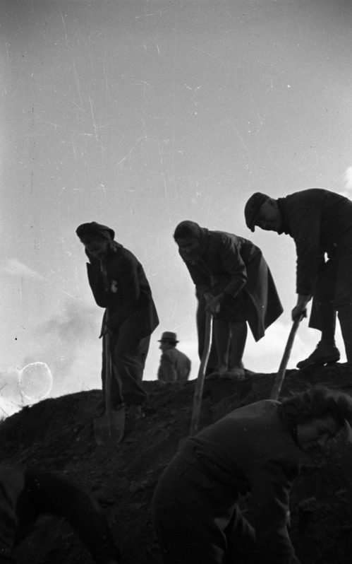 TPI õppejõud ja teenistujad Komsomoli staadioni rajamisel töötamas, 1947.a.