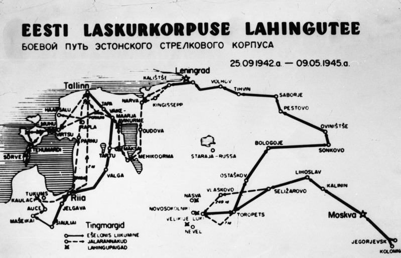 Eesti Laskurkorpuse lahingutee, skeem