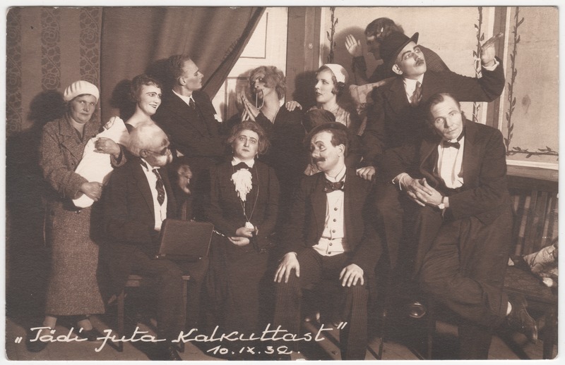 Nõmme VTÜ näiteringi tegelased näidendist Tädi Juta Kalkuttast