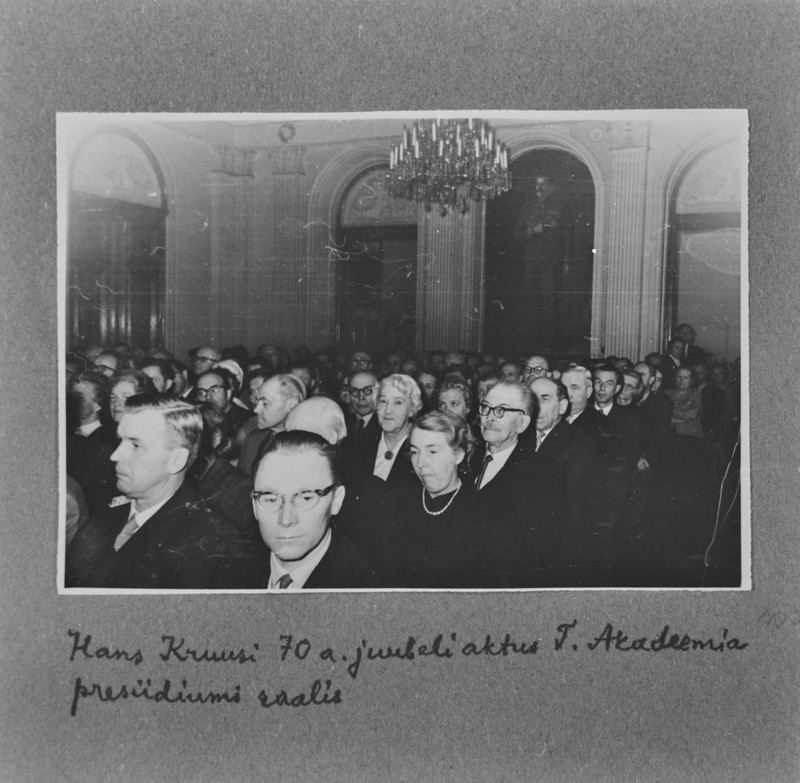Hans Kruusi 70 aasta juubeliaktus Teaduste Akadeemia presiidiumi saalis