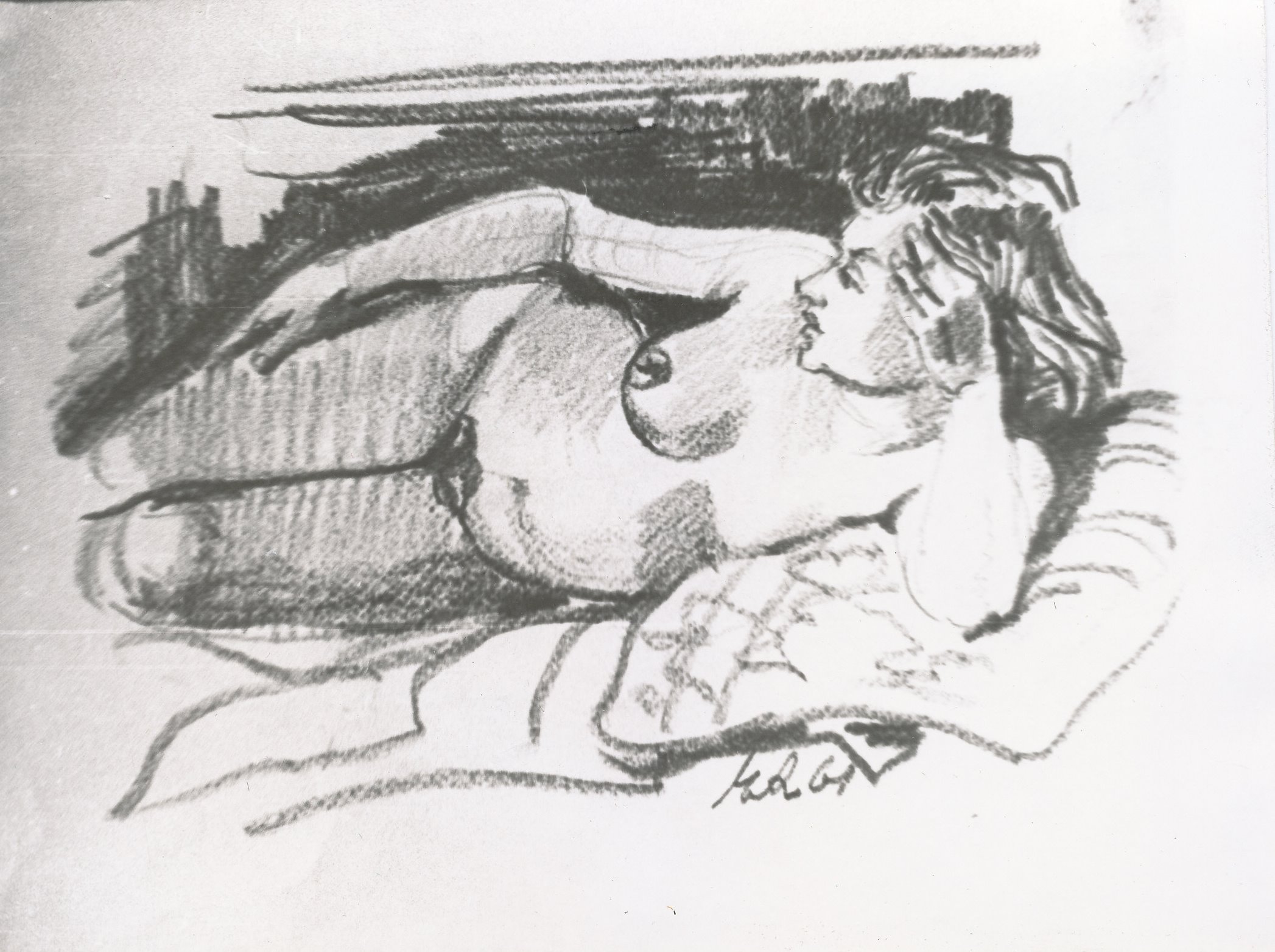 Foto. Kunstnik Esko Lepa töö "Lamav  akt " 1961