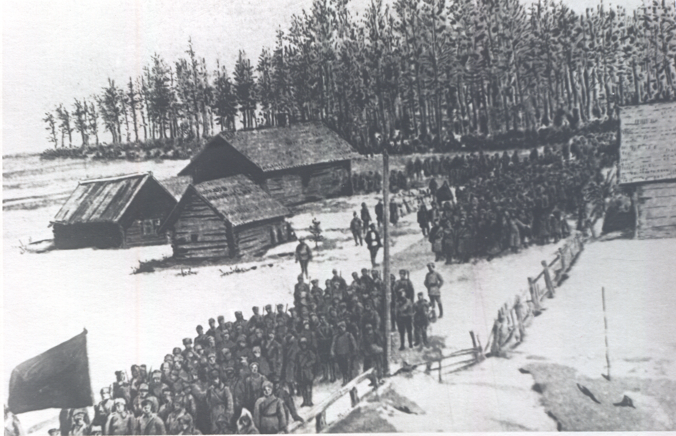 Foto.5. Võru Kommunistlik Kütipolk rännakul Marienburgist rindele 1919.a. veebruaris.