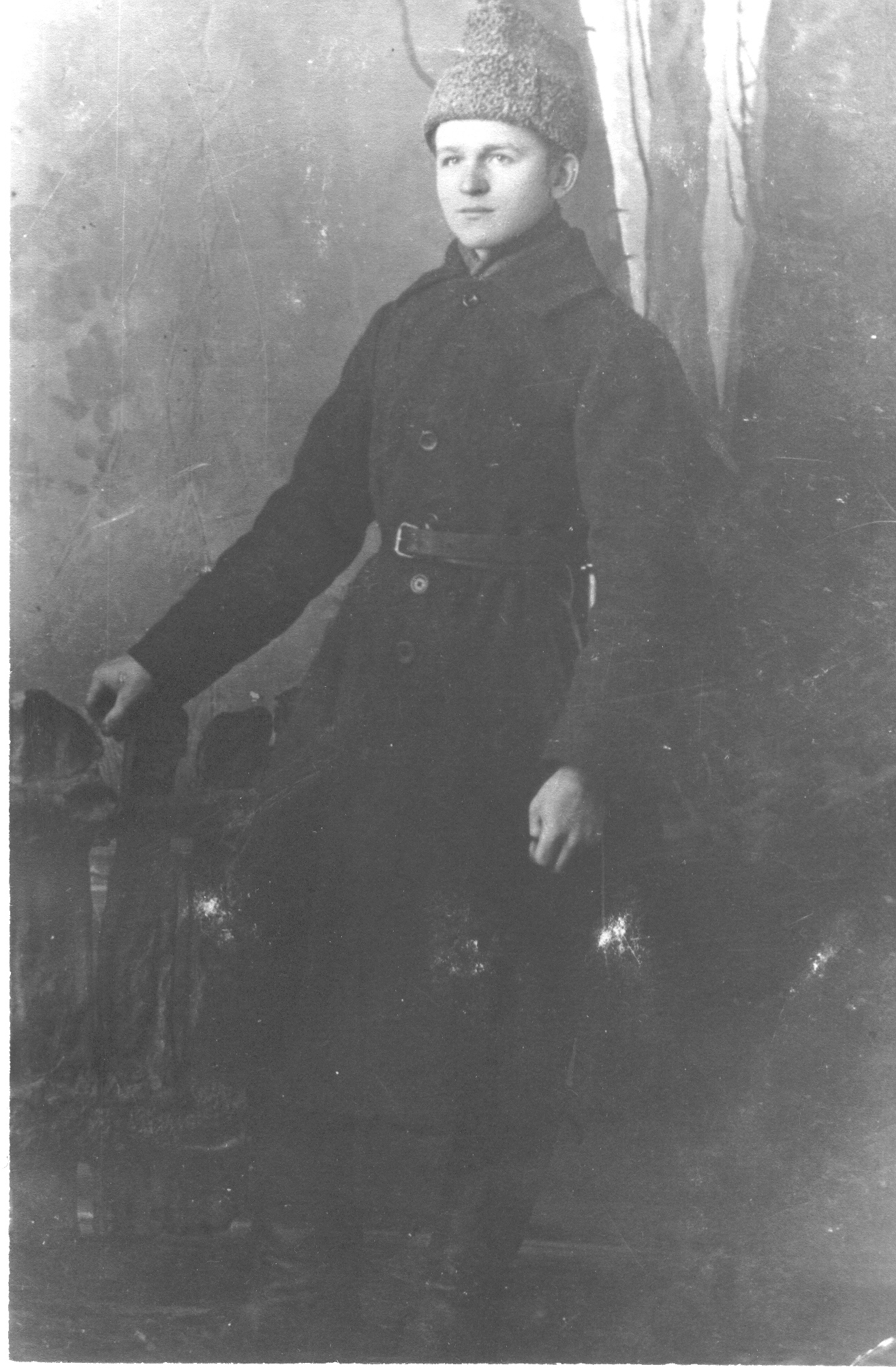 Foto. F. Neumann (hiljem Neemre) õppesõdurina Vabadussõja ajal 1919.a.