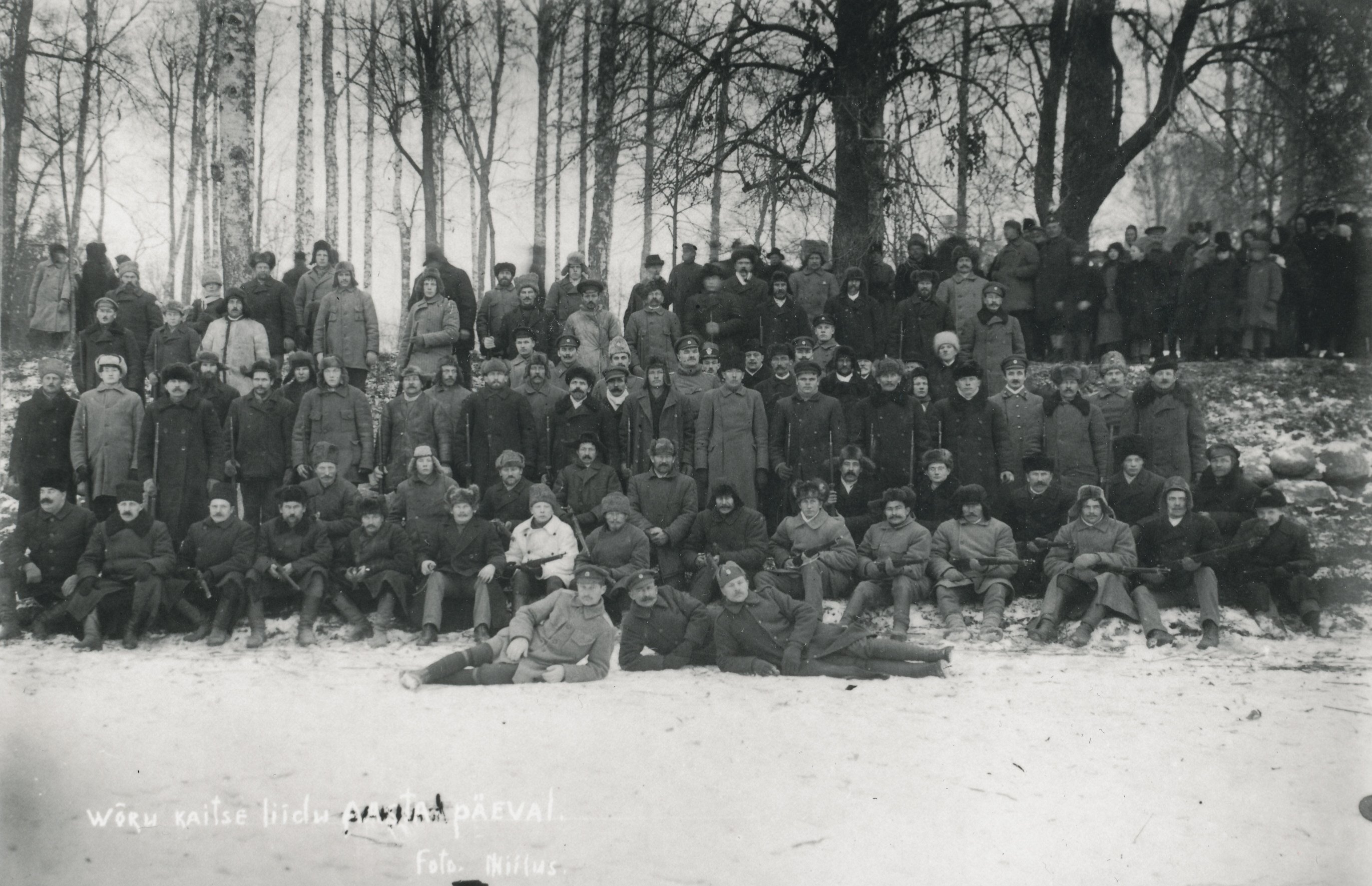 Foto.Võru kaitseliitlased    Kaitseliidu aastapäeval 16. novembril 1919.a. Jaan Niiluse foto.