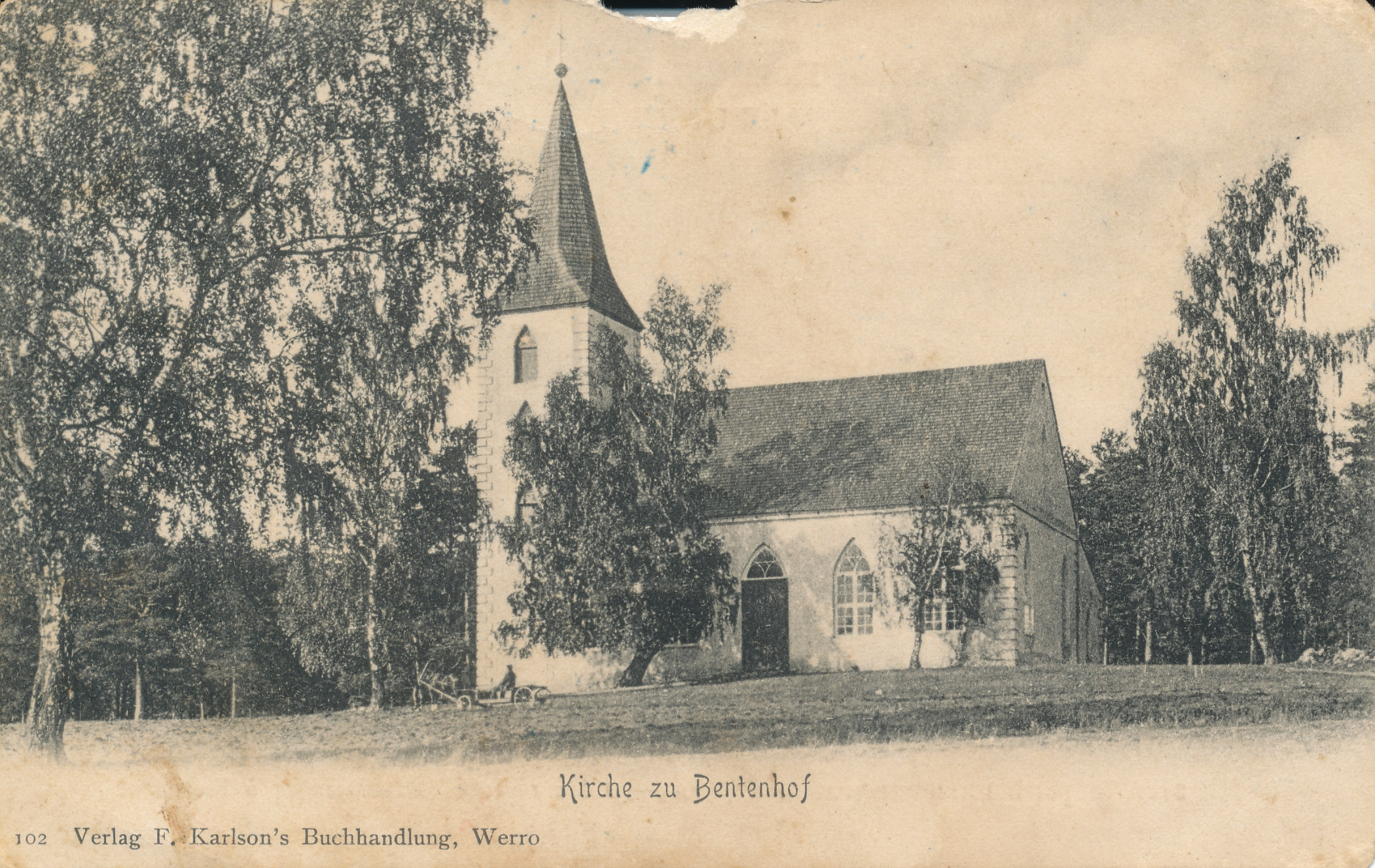 Trükipostkaart. Pindi kirik.Raamatukaupmees F.Karlsoni väljaanne 1904-1906.