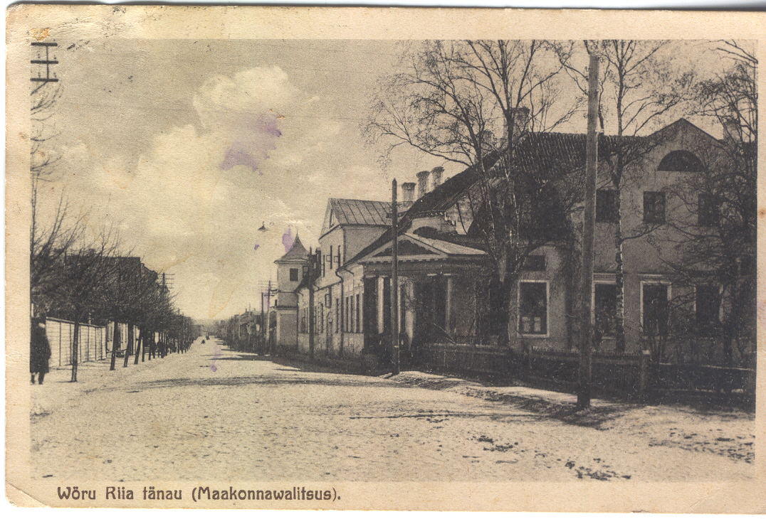 Foto. Vaade endisele Krümmeri kooli hoonele Riia tänaval XX sajandi I  veerandil