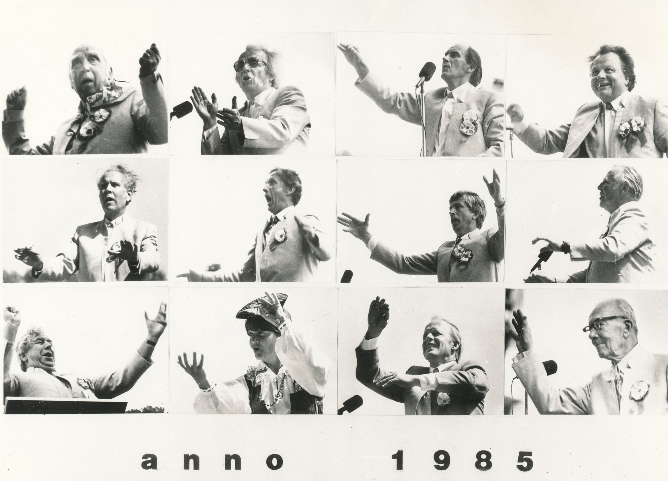 Fotomontaaž. Laulupeo üldjuhid 1985.a.