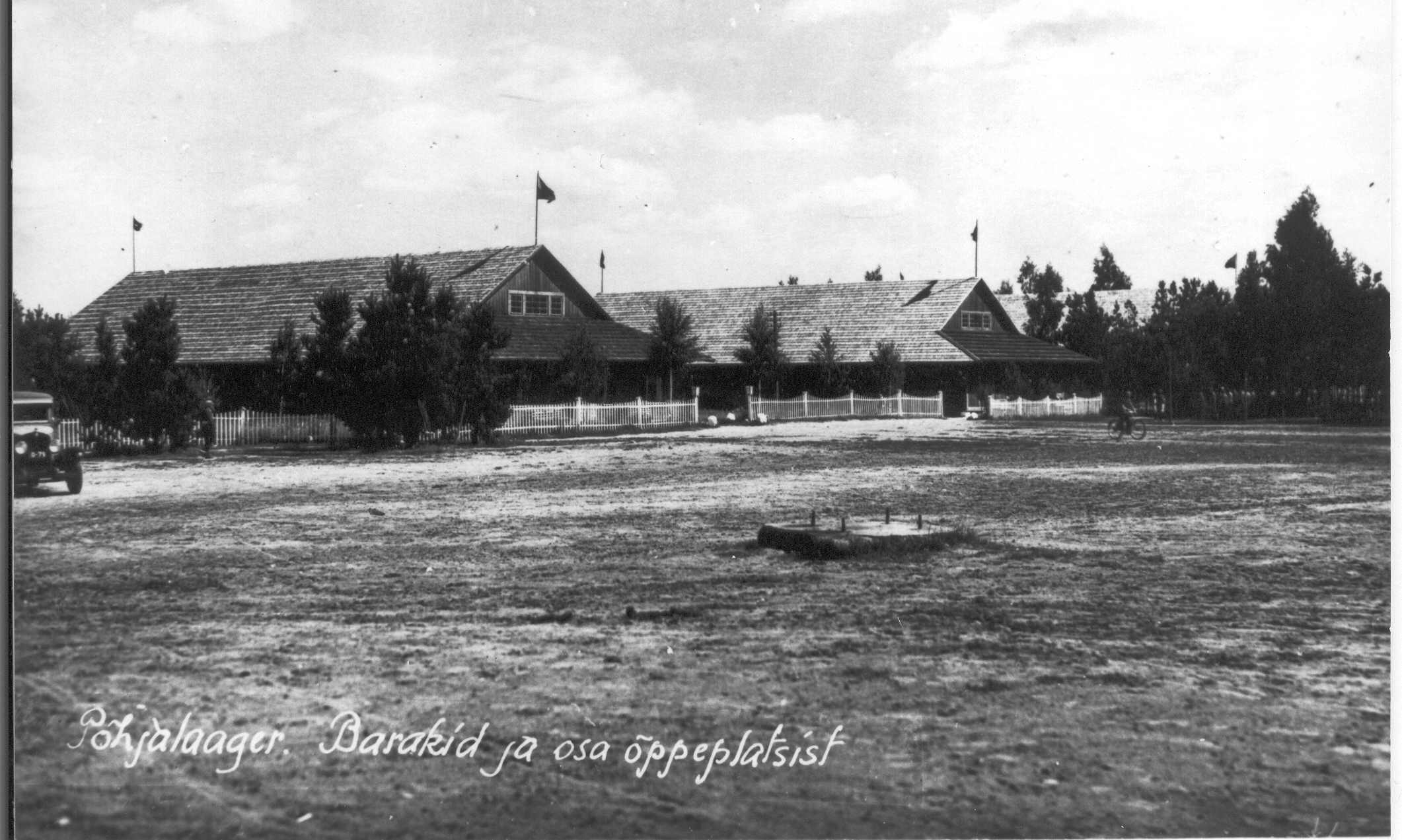 Foto. Kaitseväelaste barakid ja osa õppeplatsist Petseri  Põhjalaagris  Värskas 24. augustil 1931.a.