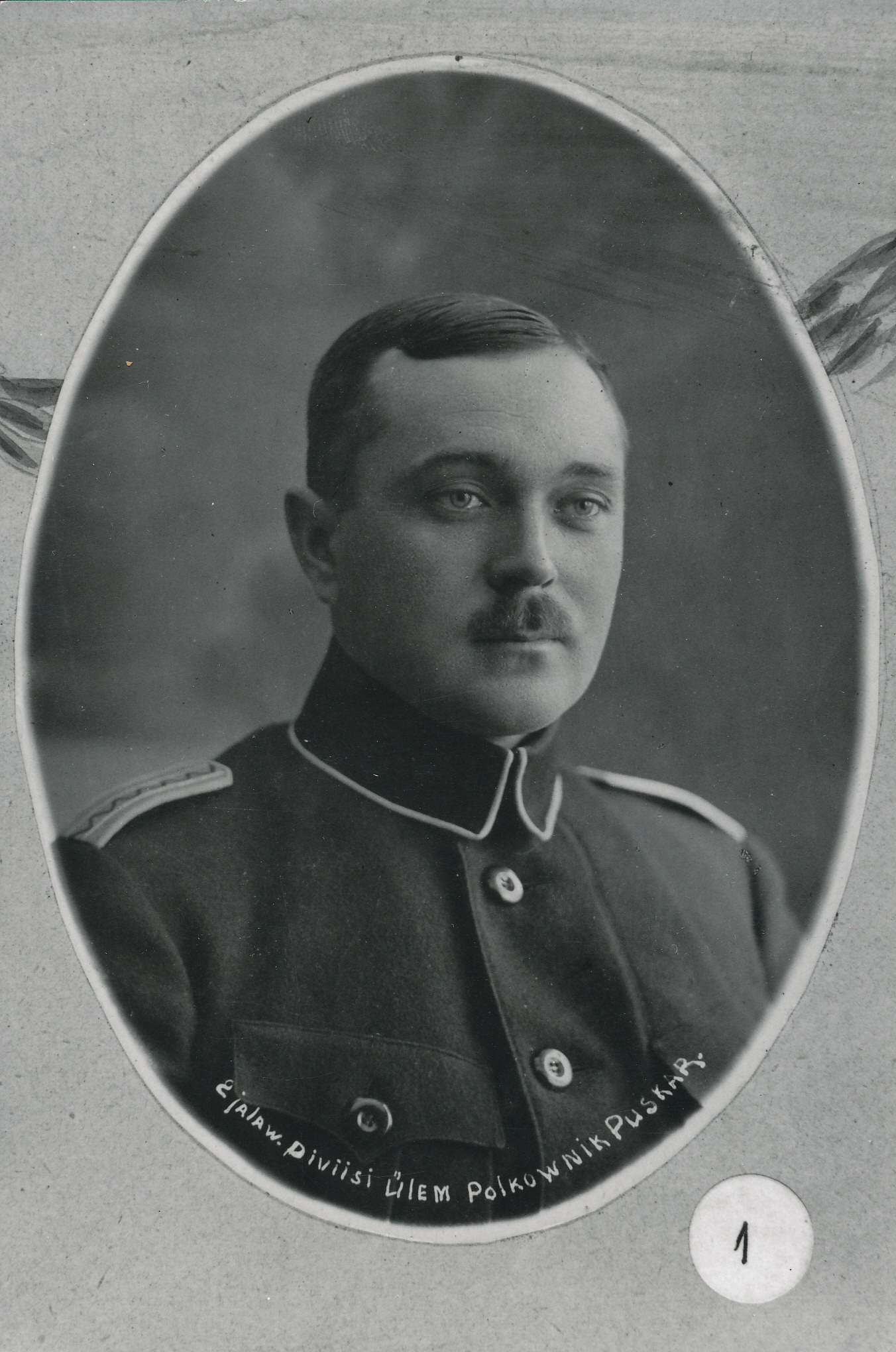 Foto. Puskar, Viktor - 2. jalaväediviisi ülem 1919.a. Jaan Niiluse foto.