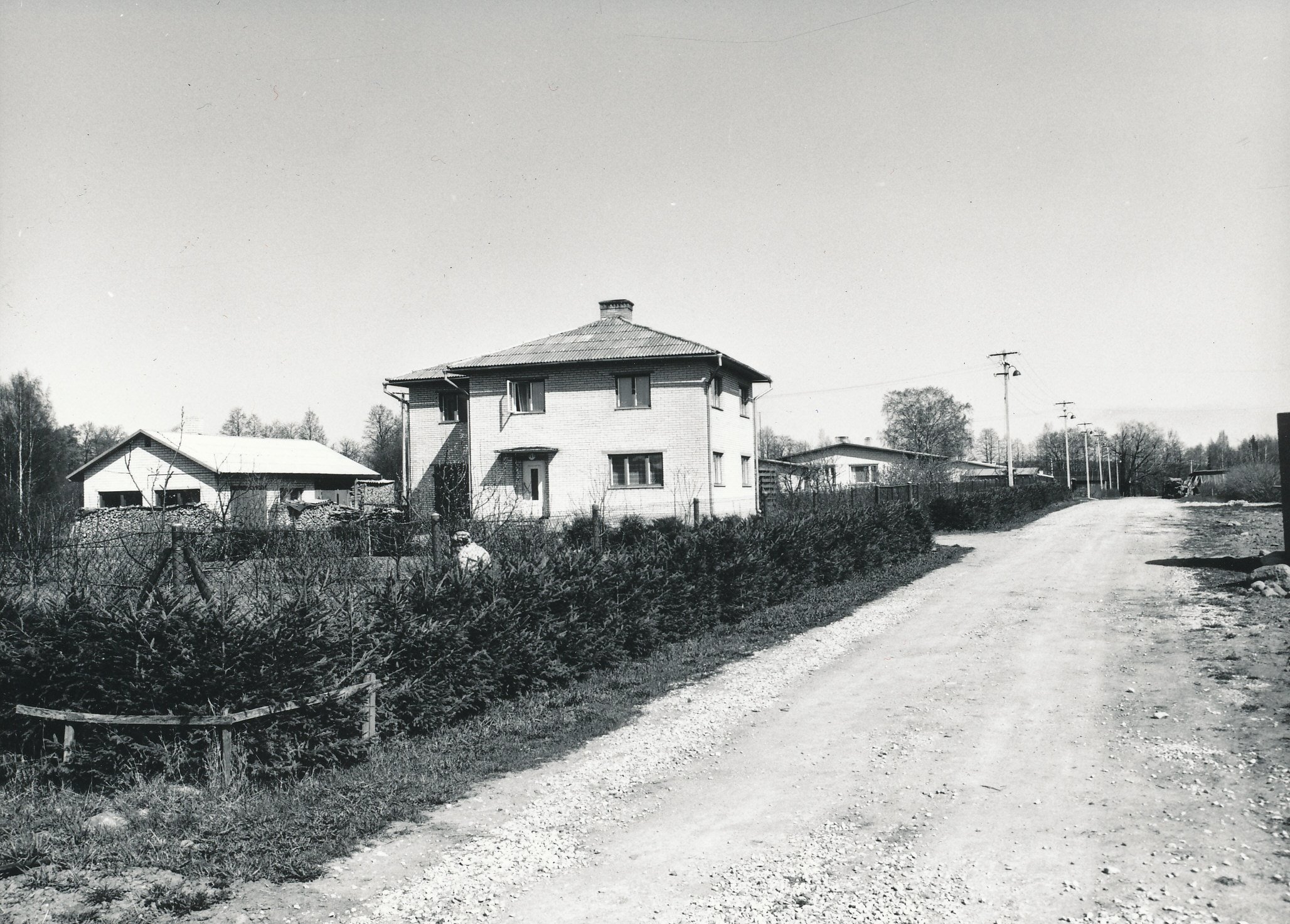 Foto. Väimela Näidissovhoostehnikumi tööliste individuaalelamud Järve tänaval mais 1981.a.