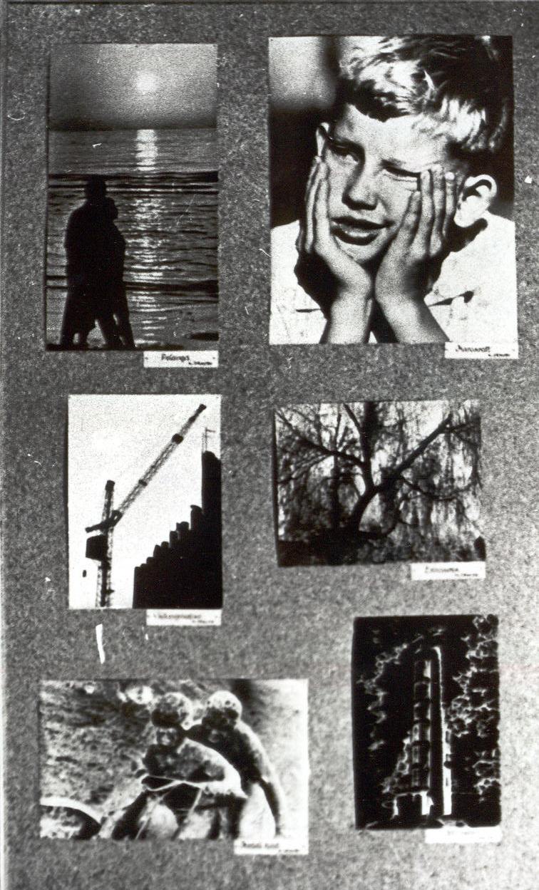 Foto. Võru Fotoklubi fotonäitus "Kandles", stend  nr. 4 kuue fotoga.