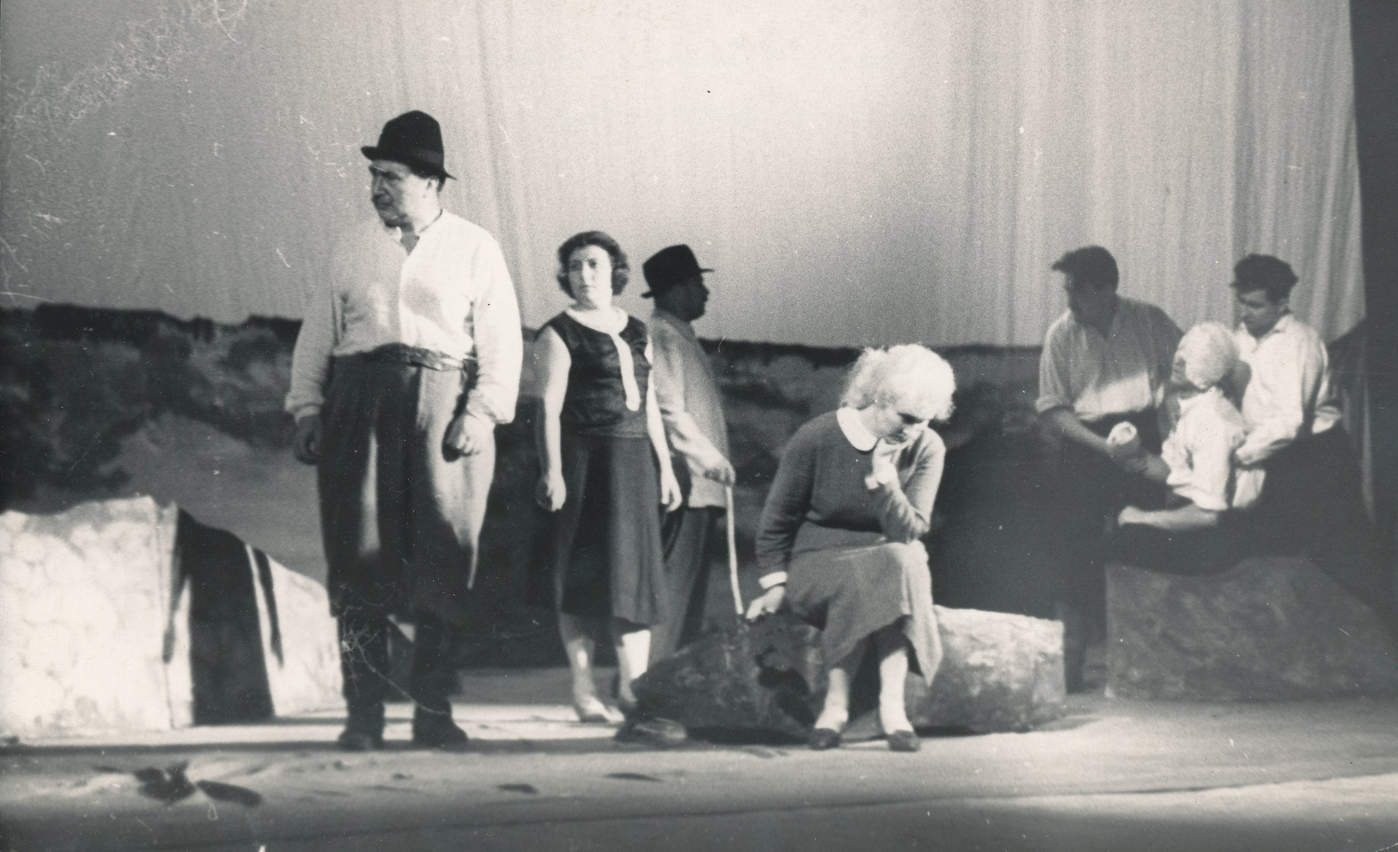 Foto. Stseen A.H.Tammsaare - A.Särevi dramatiseeringust "Kõrboja peremees".