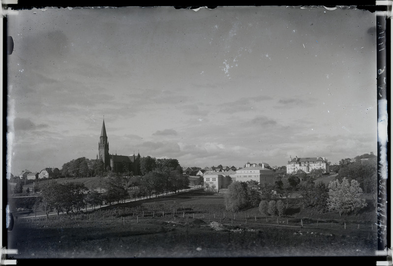 klaasnegatiiv Viljandi, vaade Vanalt kalmistult linna poole 1931 F T. Parri