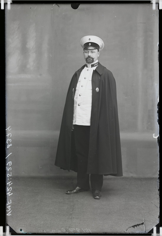fotonegatiiv, Gangin, mees, vormis, keep, 1913, foto J. Riet