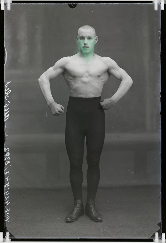 fotonegatiiv, Sild, meessportlane, raskejõustik, 1911, foto J. Riet