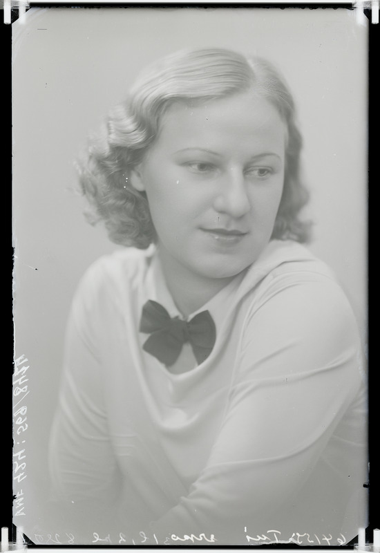 fotonegatiiv, Tui Loo, näitleja, 1936, foto J. Riet