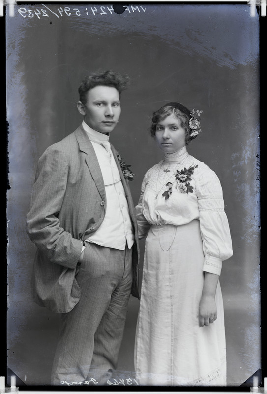 fotonegatiiv, Tomp, mees ja naine, 1912, foto J. Riet
