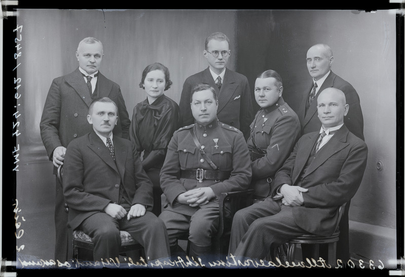 fotonegatiiv, Allveelaevastiku Sihtkapitali Viljandi osakond, grupp, sh Maramaa, Lauri, Vilms, 1935, foto J. Riet