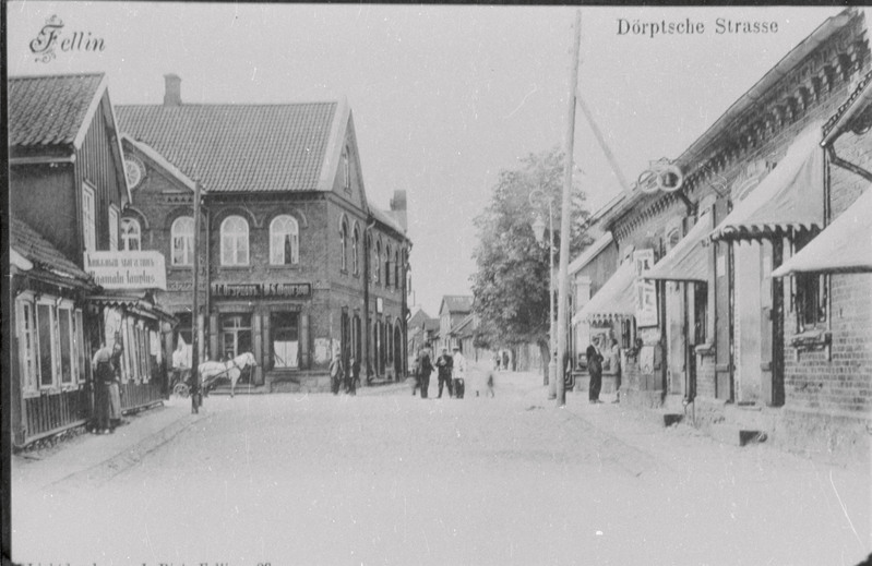 negatiiv, koopia fotost, Tartu ja Lossi tn ristmik, u 1905