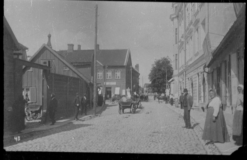 negatiiv, koopia fotost, Viljandi, Tartu tn ristumine Lossi tn, u 1910