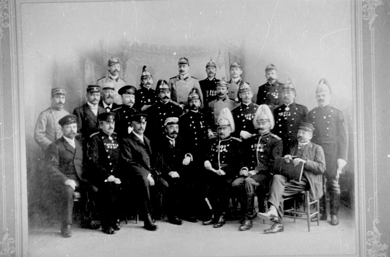 negatiiv, koopia fotost, Viljandi Vabatahtliku Tuletõrje ühingu juhatus, 1909