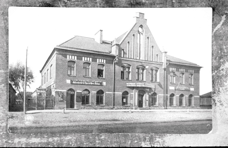 negatiiv, koopia fotost, Viljandi Põllumeeste Seltsi hoone, Tallina tn, u 1920