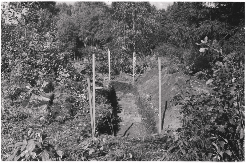 negatiiv, Viljandimaa, Risti kiriku varemete kaevamine, põhjakaevand, 1974