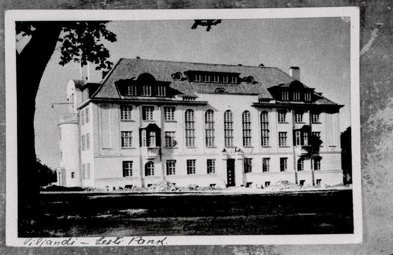 negatiiv, koopia fotost, Viljandi, Eesti Pank, 1930ndad