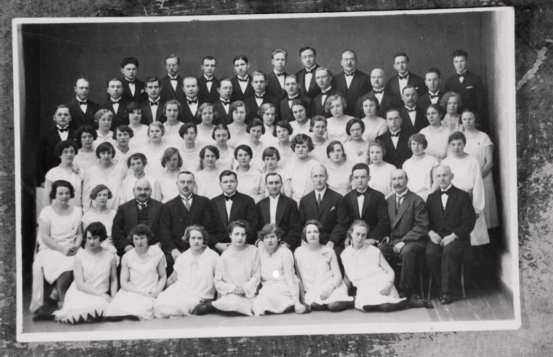 negatiiv, koopia fotost, Viljandi, seltsi Koit segakoor, külalised, 1930ndad