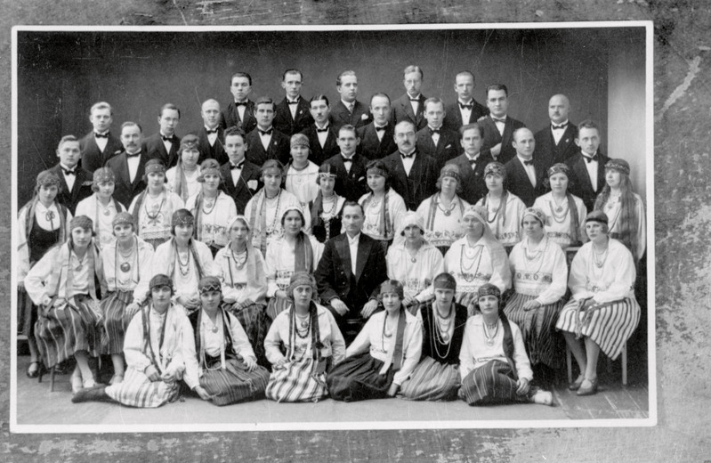 negatiiv, koopia fotost, Viljandi, seltsi Koit segakoor, rahvariietes, 1930ndad