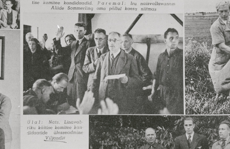 negatiiv, (natsionaliseeritud) Viljandi Linavabrik, käitiskomitee kandidaatide ülesseadmine,  1940. sügis