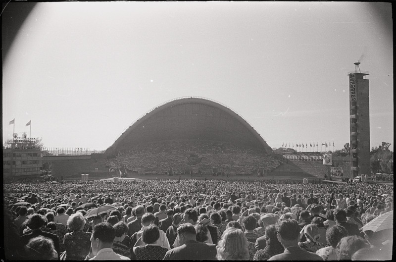 negatiiv, ENSV Üldlaulupidu, laululava ja publik, 1960