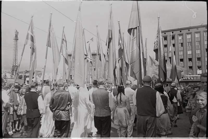 negatiiv, ENSV Üldlaulupidu, rongkäik, 1960