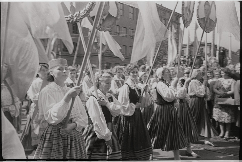 negatiiv, ENSV Üldlaulupidu, rongkäik, 1960