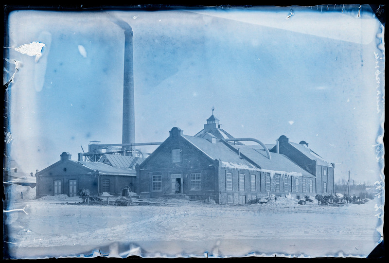 negatiiv Halliste khk Abja linavabrik, välisvaade, foto J. Riet, neg 42495, 1924