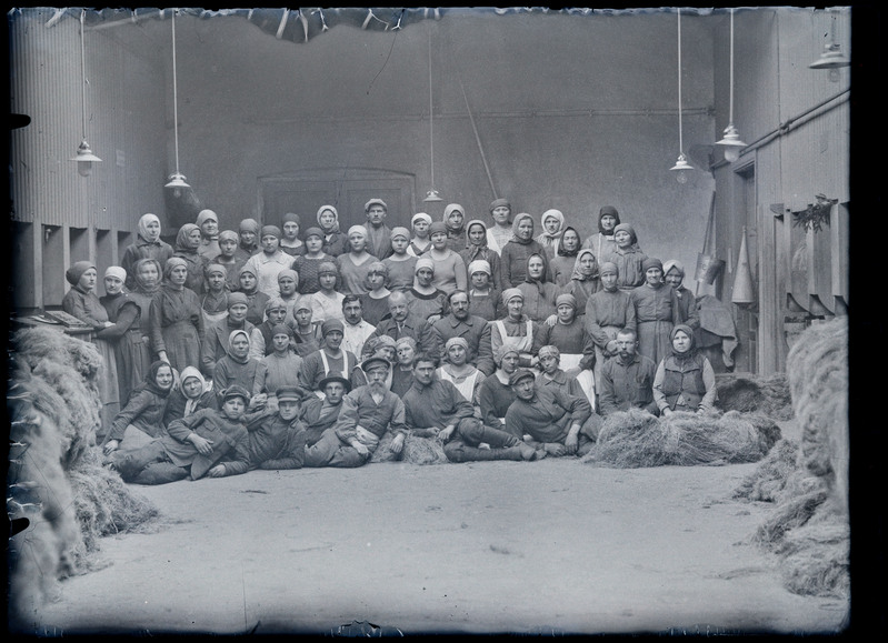 negatiiv Abja linavabrik, töölised, foto J. Riet, 42495, 1924