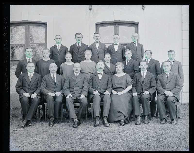 negatiiv Õisu Piimaasjanduse Kool (piimanduskool), grupp, foto J. Riet, neg 42719, 1924