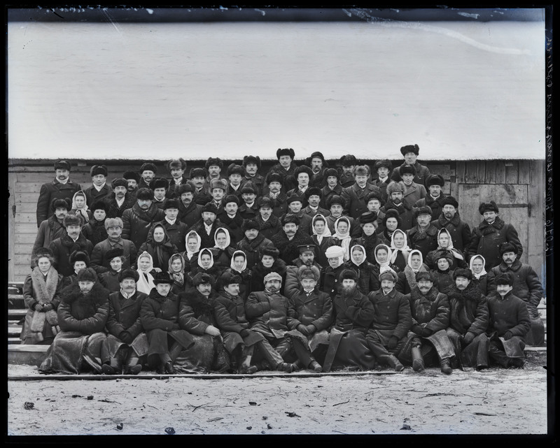 negatiiv Viljandi khk Vana-Tänassilma v põllutöökursus, grupp, foto J. Riet, neg 12095, 17.05.1911